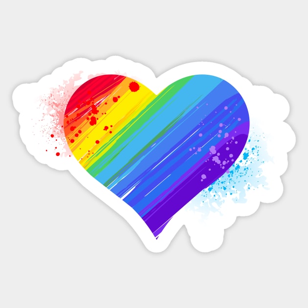 Rainbow Heart Sticker by Blackmoon9